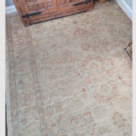 Indo Oushak Vintage Rug 66"x 94" Hand-Knotted Traditional | 100% Wool - Picture 8 of 16